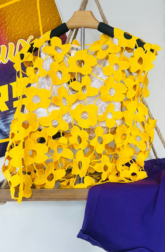 Flower Crochet Lace Sleeveless Vest