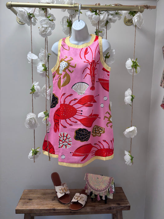 lobster print sleeveless casual dress