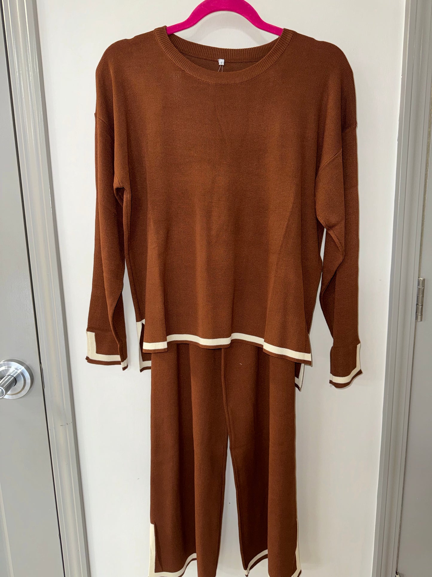 Round Neck Blouse and Pants Set