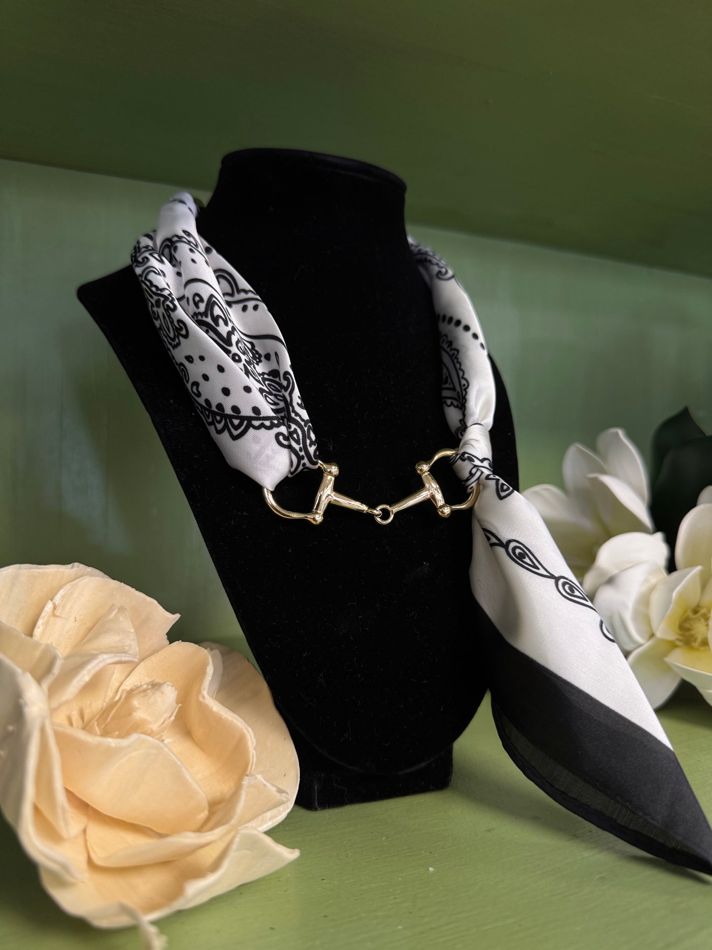 Midnight Paisley Scarf Necklace