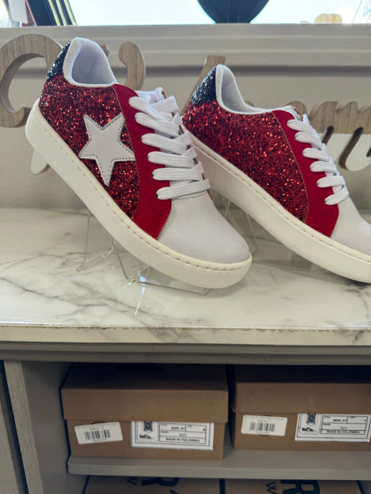Spirit Sparkle Red & Black Sneakers