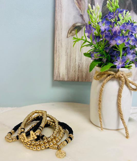 Louisiana Bead Bracelet Stack