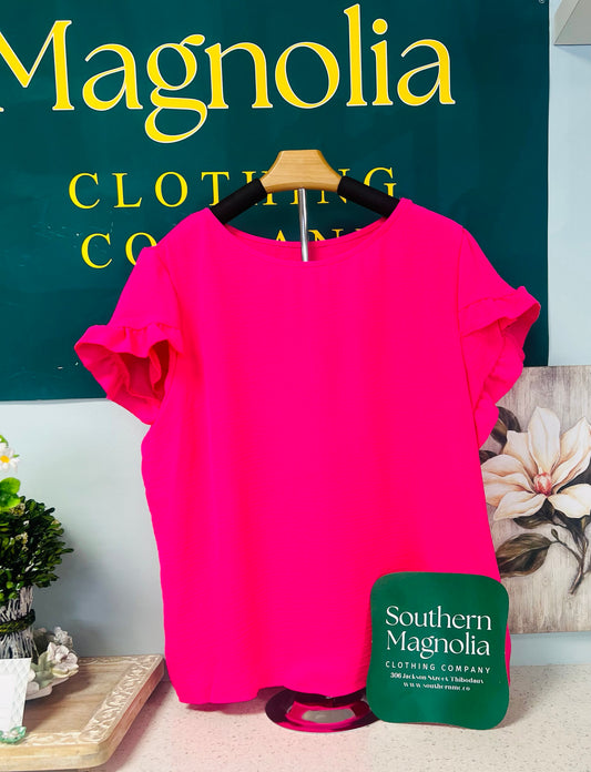 Ruffle Me Pink Top