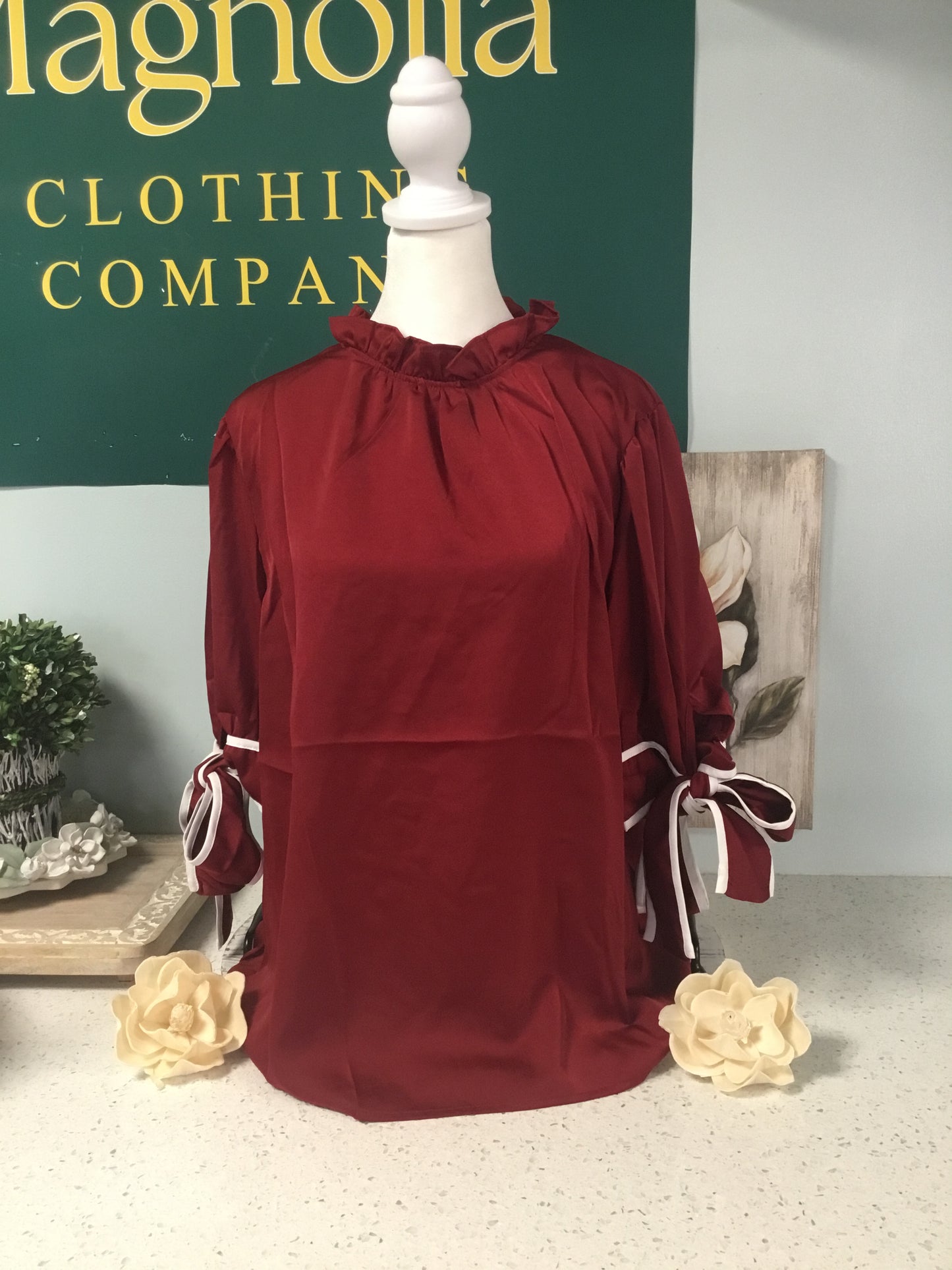 red bow blouse