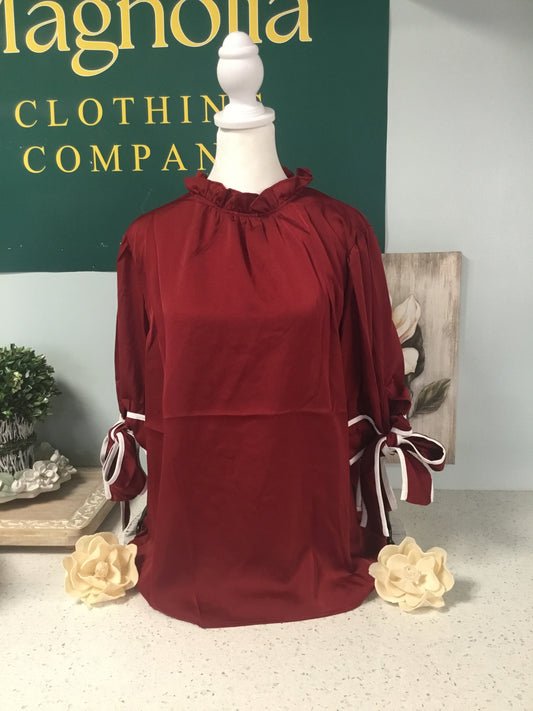 red bow blouse