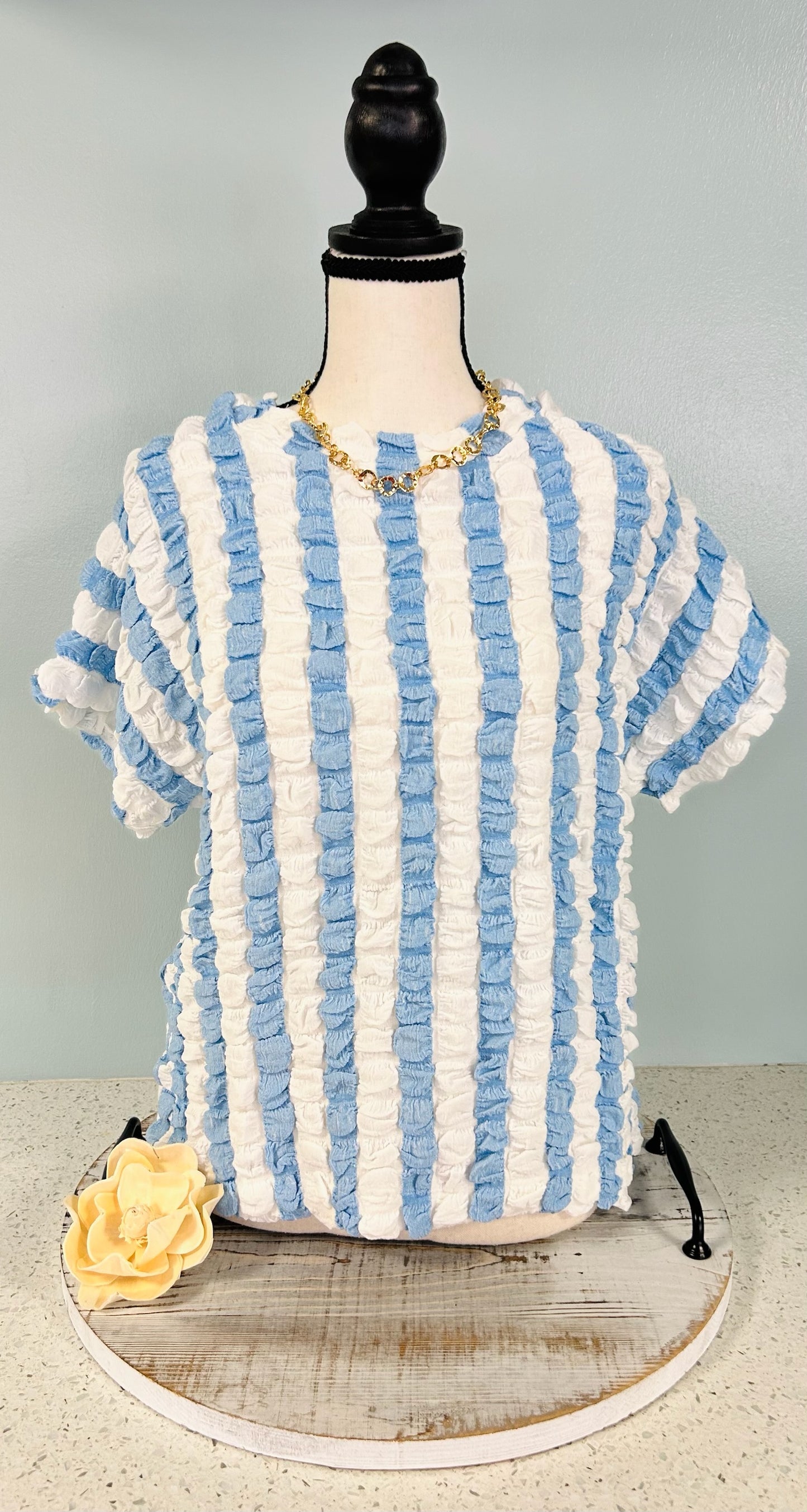 Light Blue Bubble Top