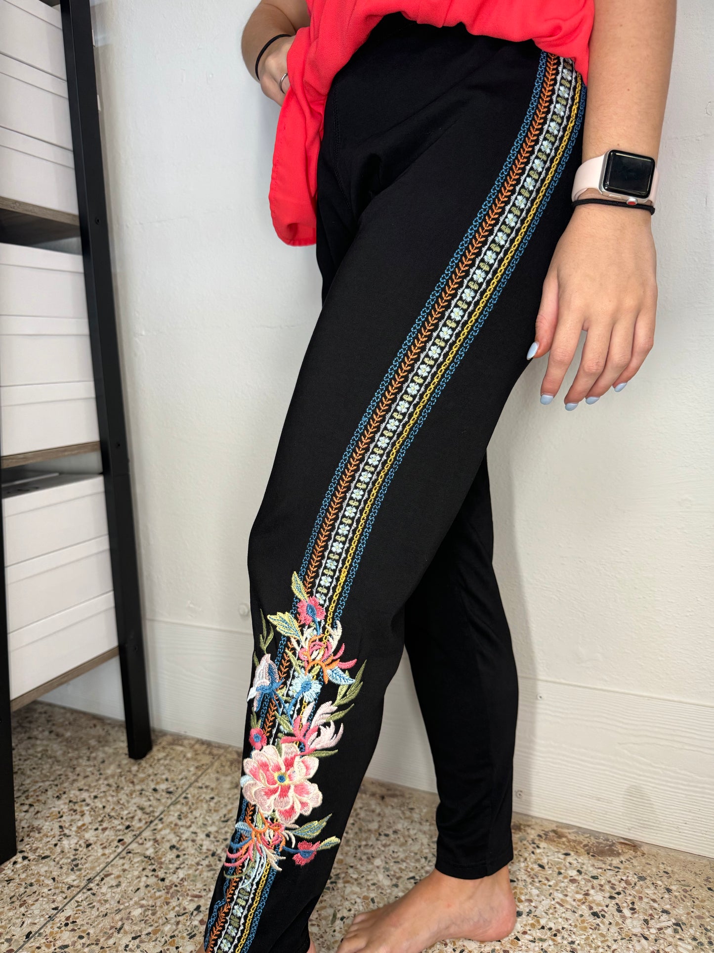 Stretch Legging with Embroidery
