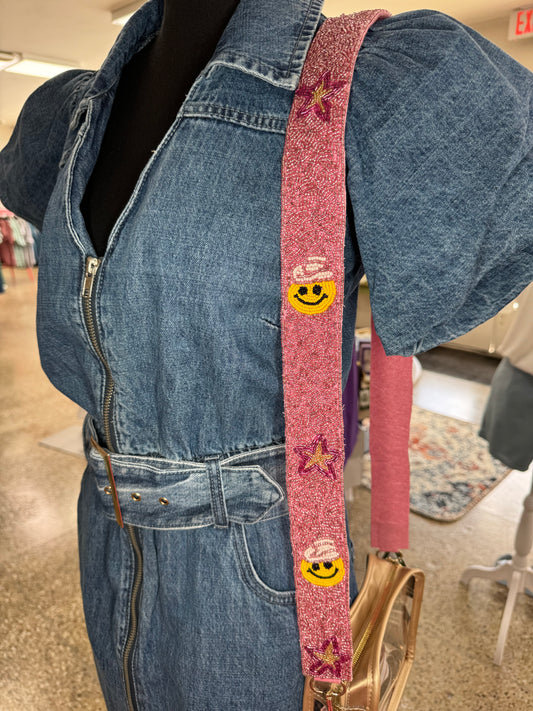 Pink Cowgirl Beaded Strap