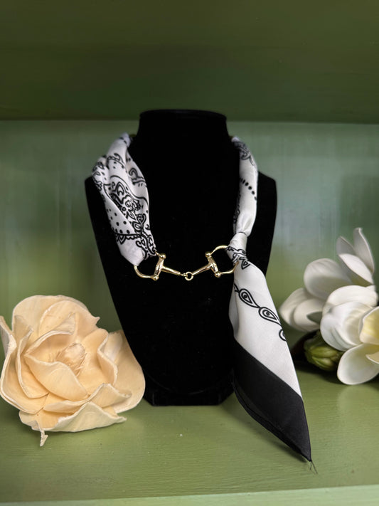Midnight Paisley Scarf Necklace