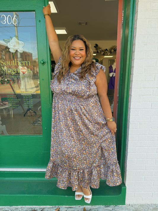 Silk Floral Maxi Dress