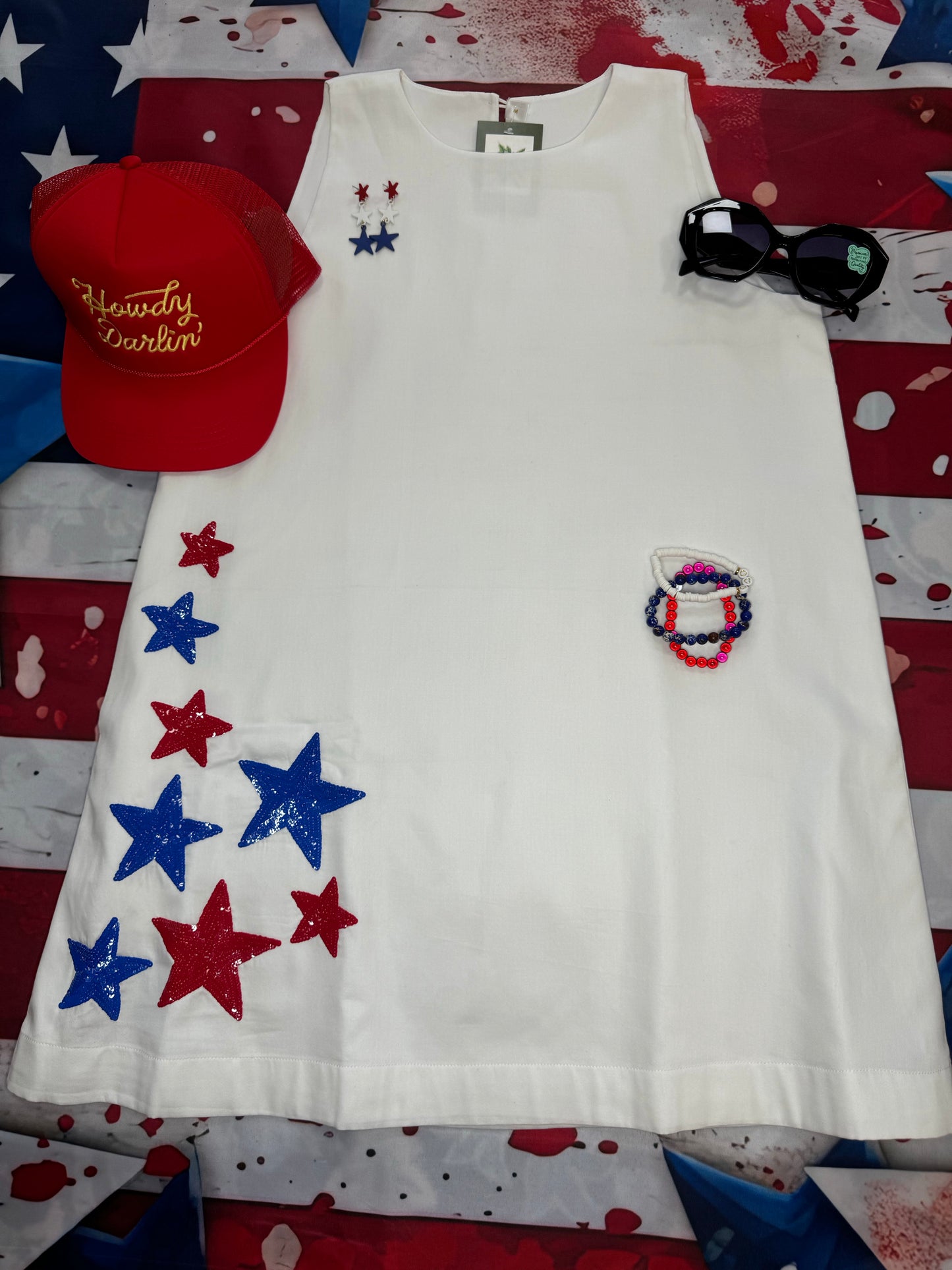 Stars & Strip Linen Sundress