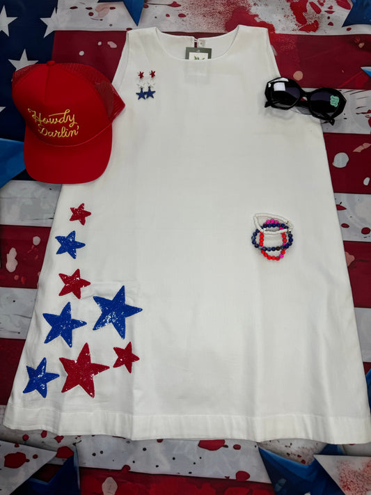 Stars & Strip Linen Sundress