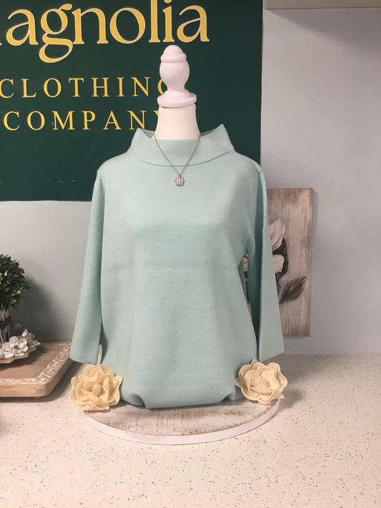 mint mock neck sweater