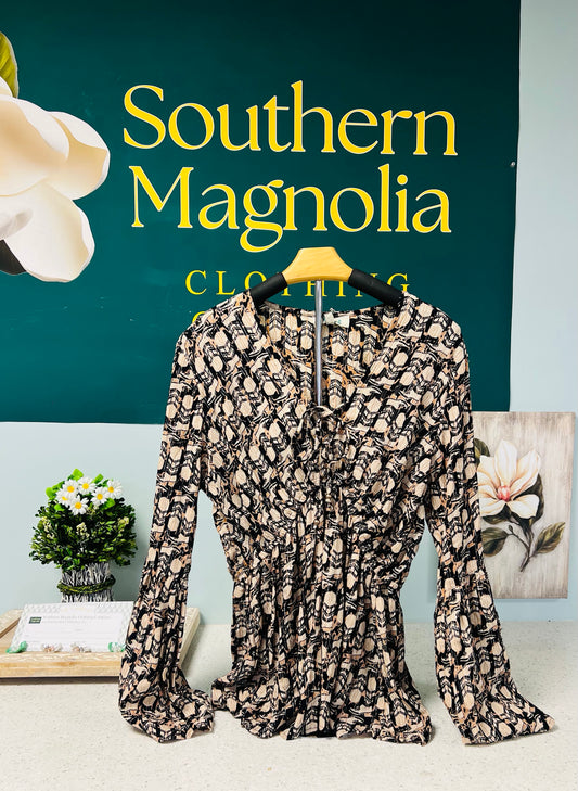 Rocking C Abstract Peplum Blouse