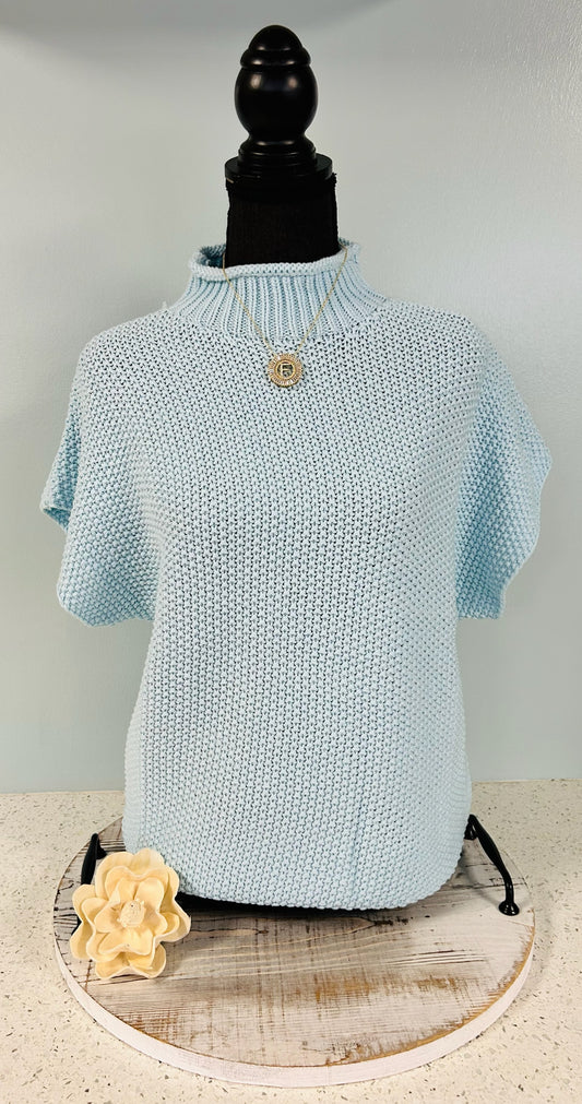 blue knit sweater top
