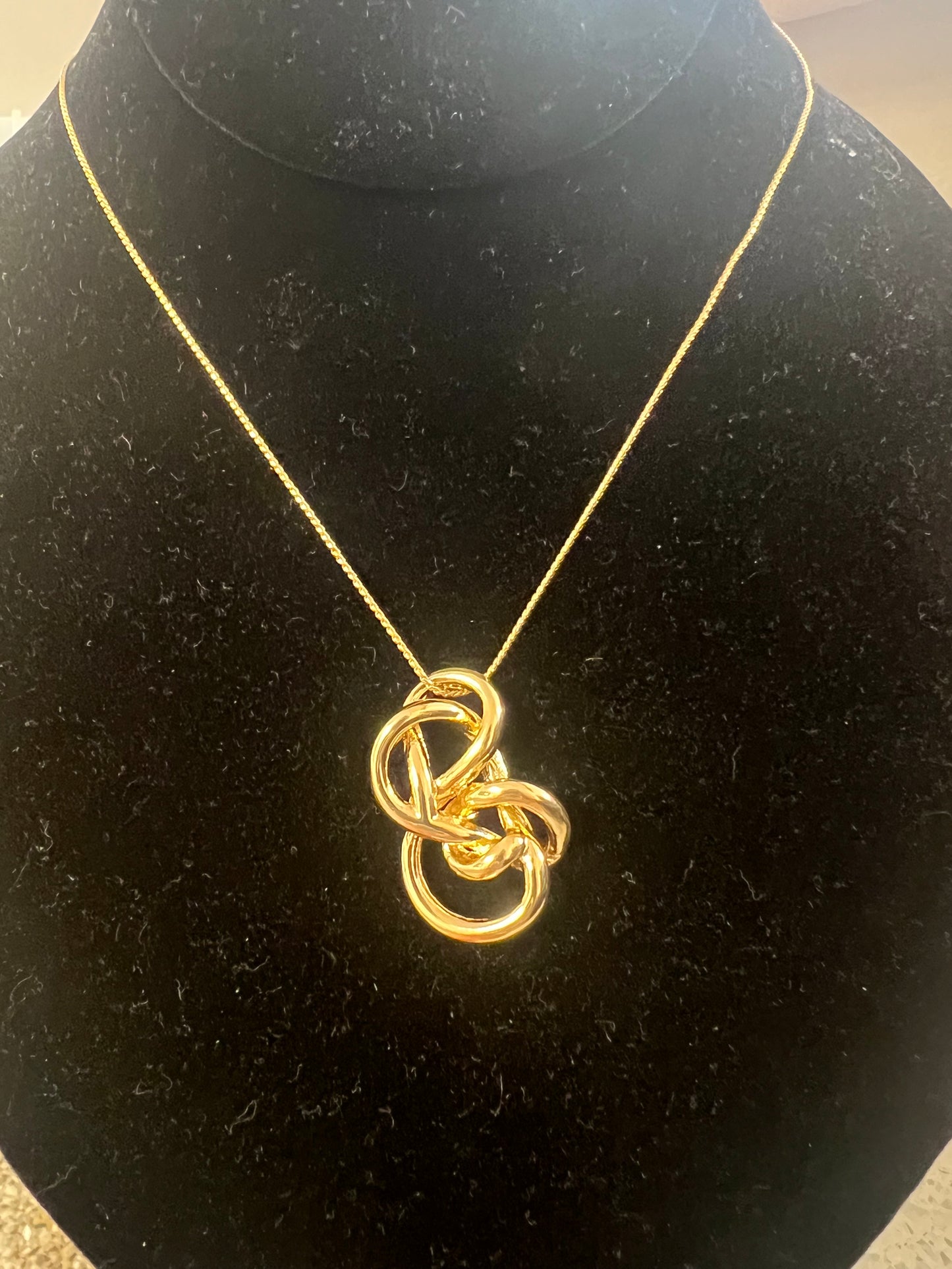 Gold love knot 10inch necklace