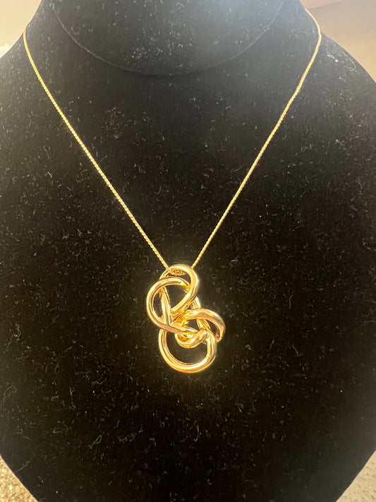 Gold love knot 10inch necklace
