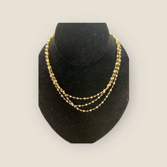 Gold and Pearl Beads Necklace