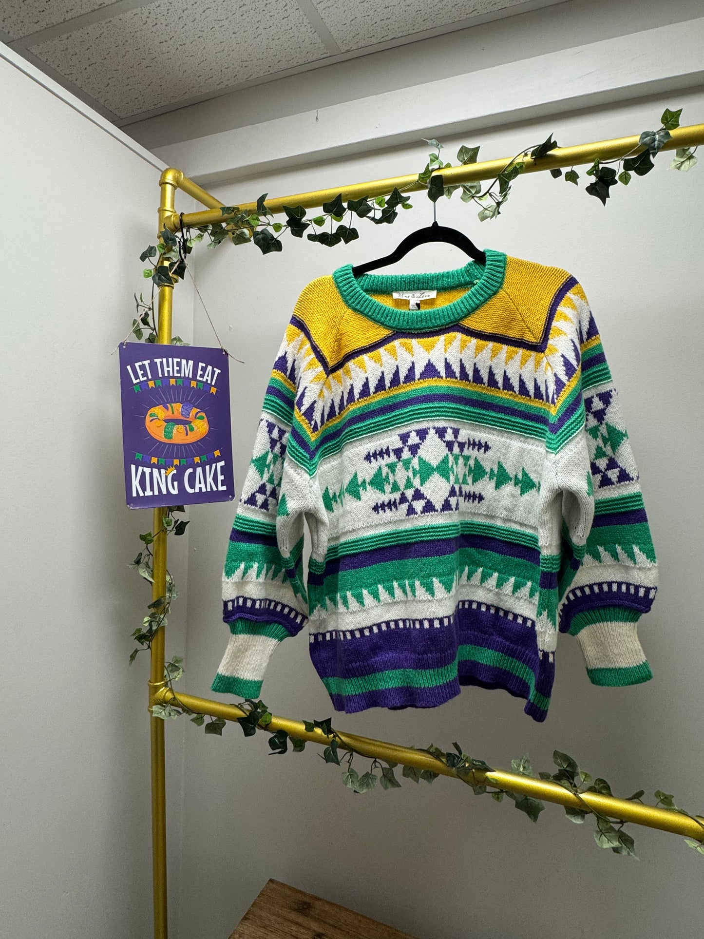 Mardi Gras Abstract Sweater