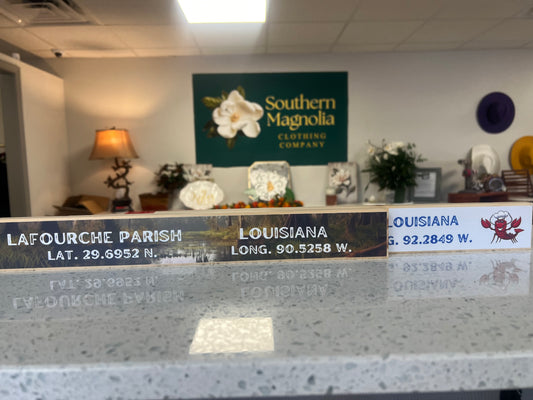 Bayou Lafourche Small Latitude/Longitude Signs