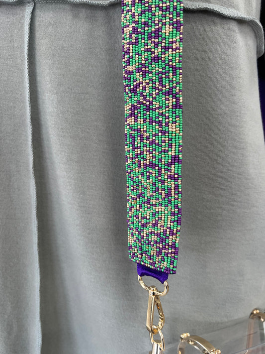 Beaded Mardi Gras Confetti Purse Strap
