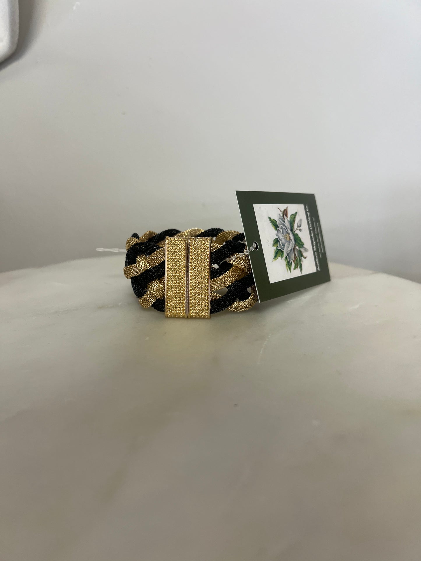 Black and Gold Woven Bracelet