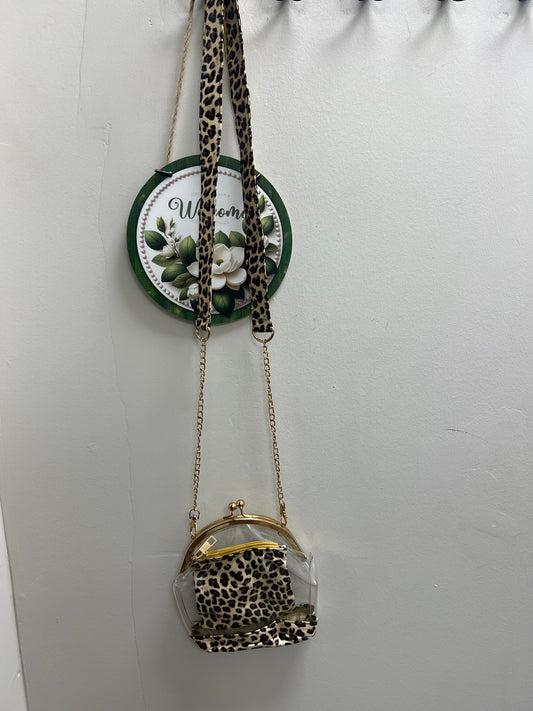 Cheetah Print Clear Bag/ Coin Purse Set