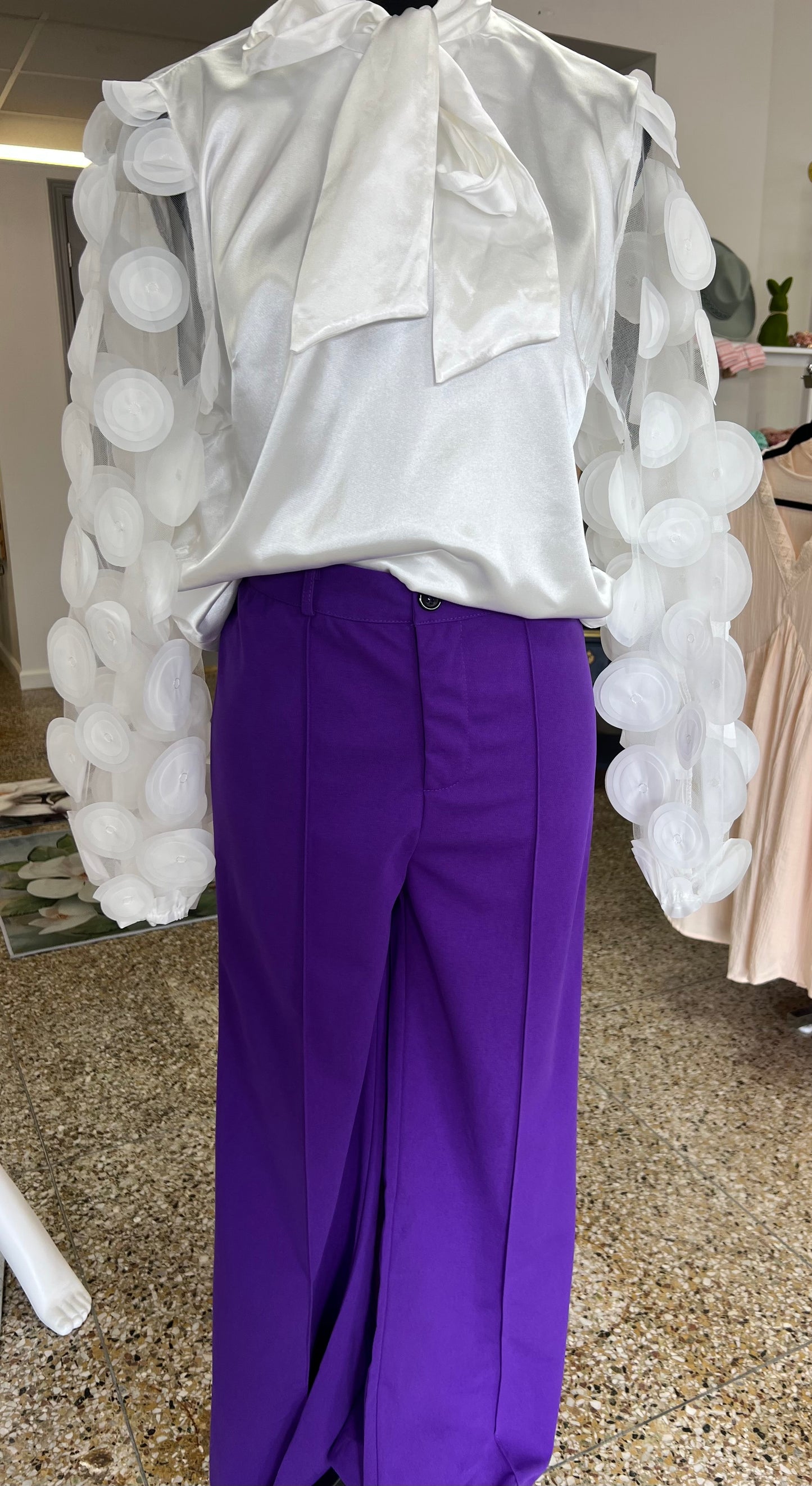 Pintuck Purple Pants