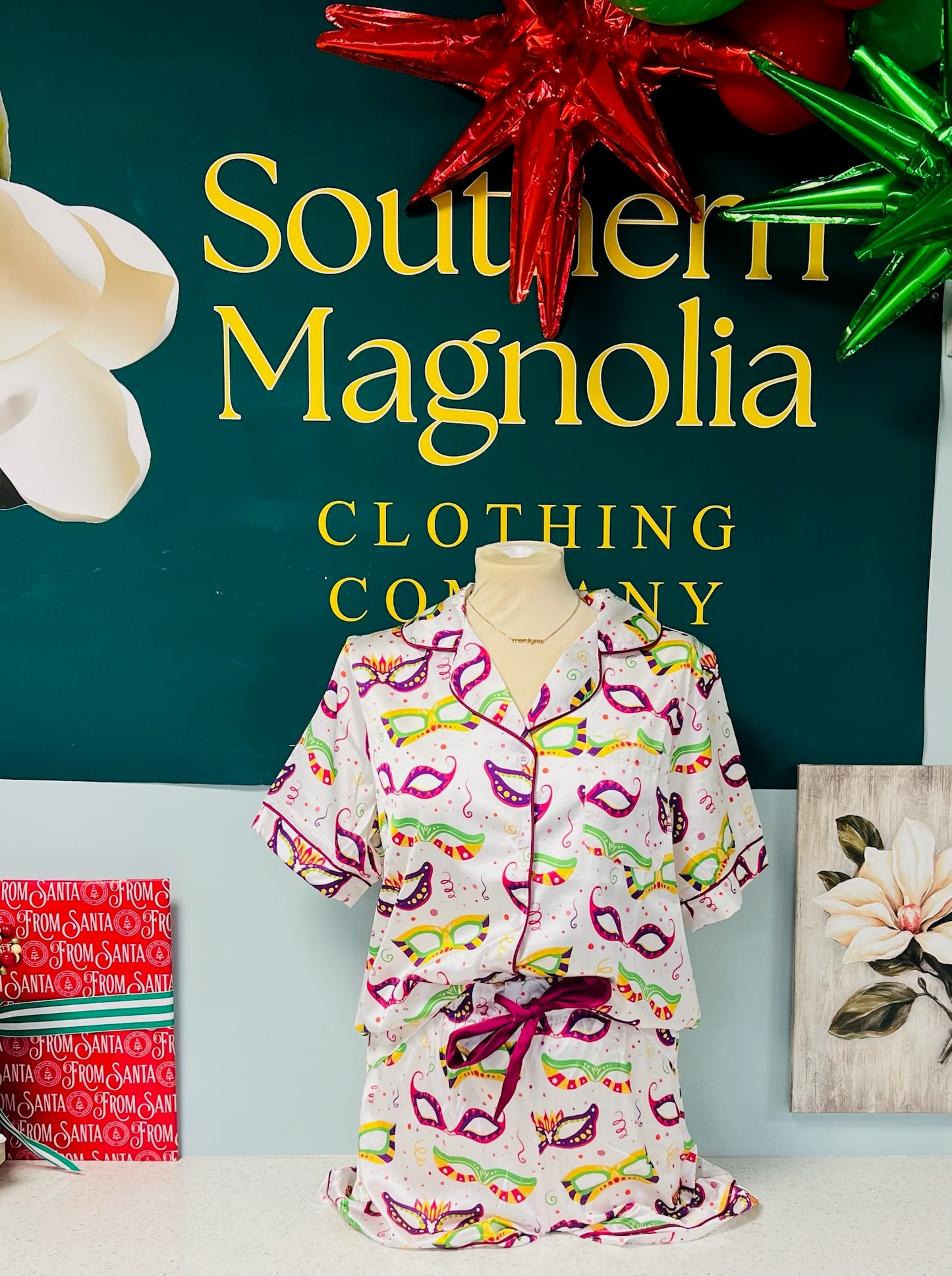 Mardi Gras Satin Pajama Set