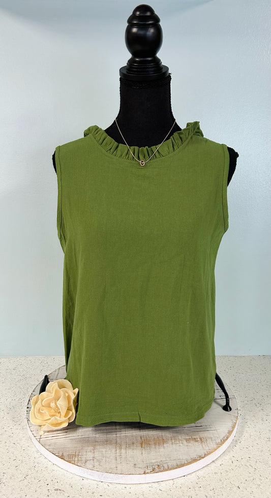 Green Ruffle Tank Trim