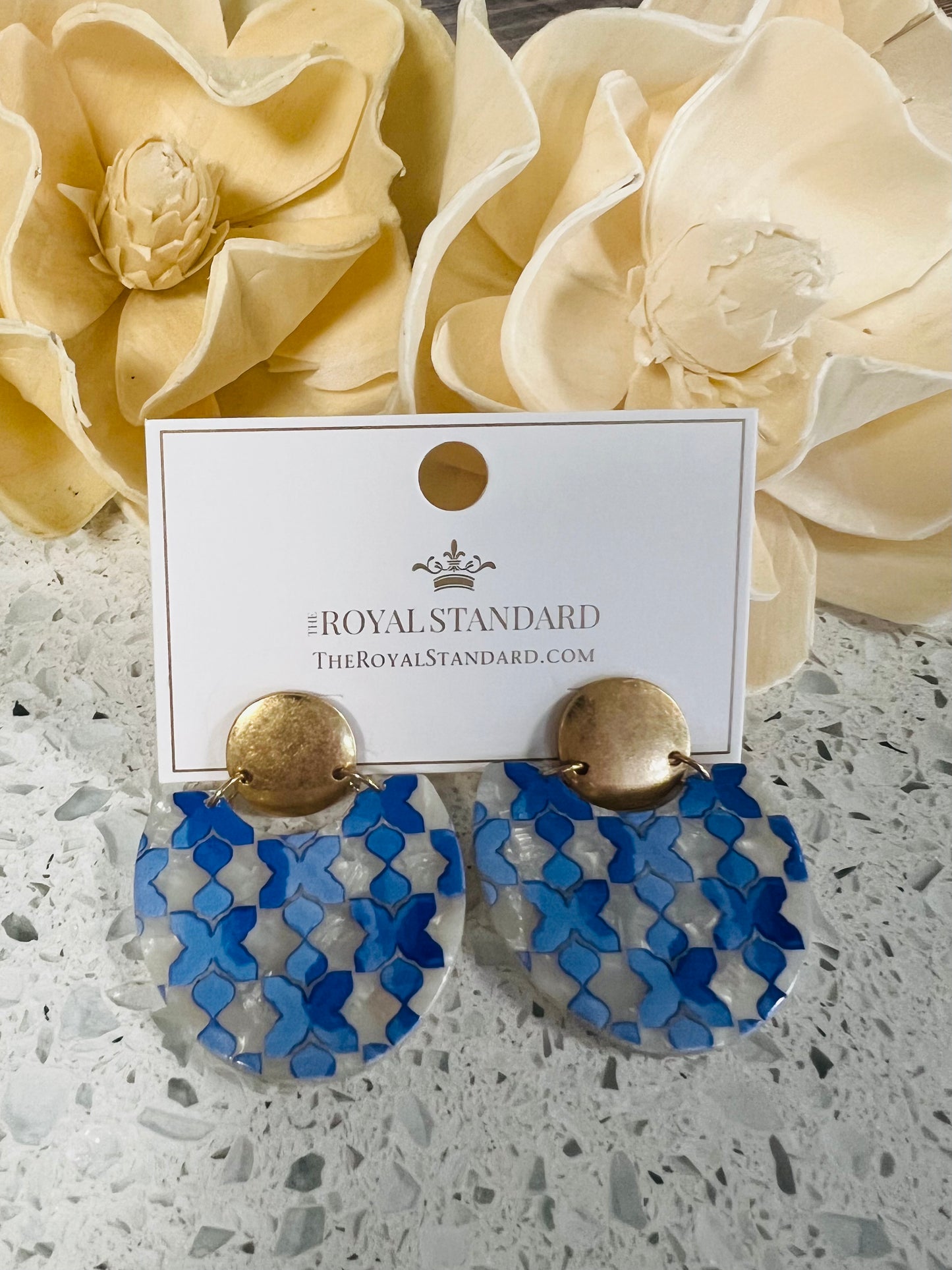 Royal Standard Blue/Gold Capri Earrings