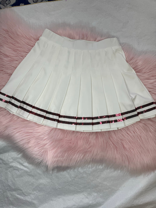 Spirit Sequin Stripes Pleated Skort