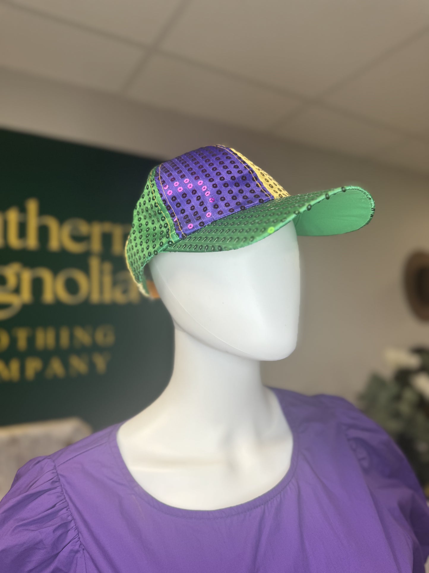Mardi Gras Sequin Ballcap