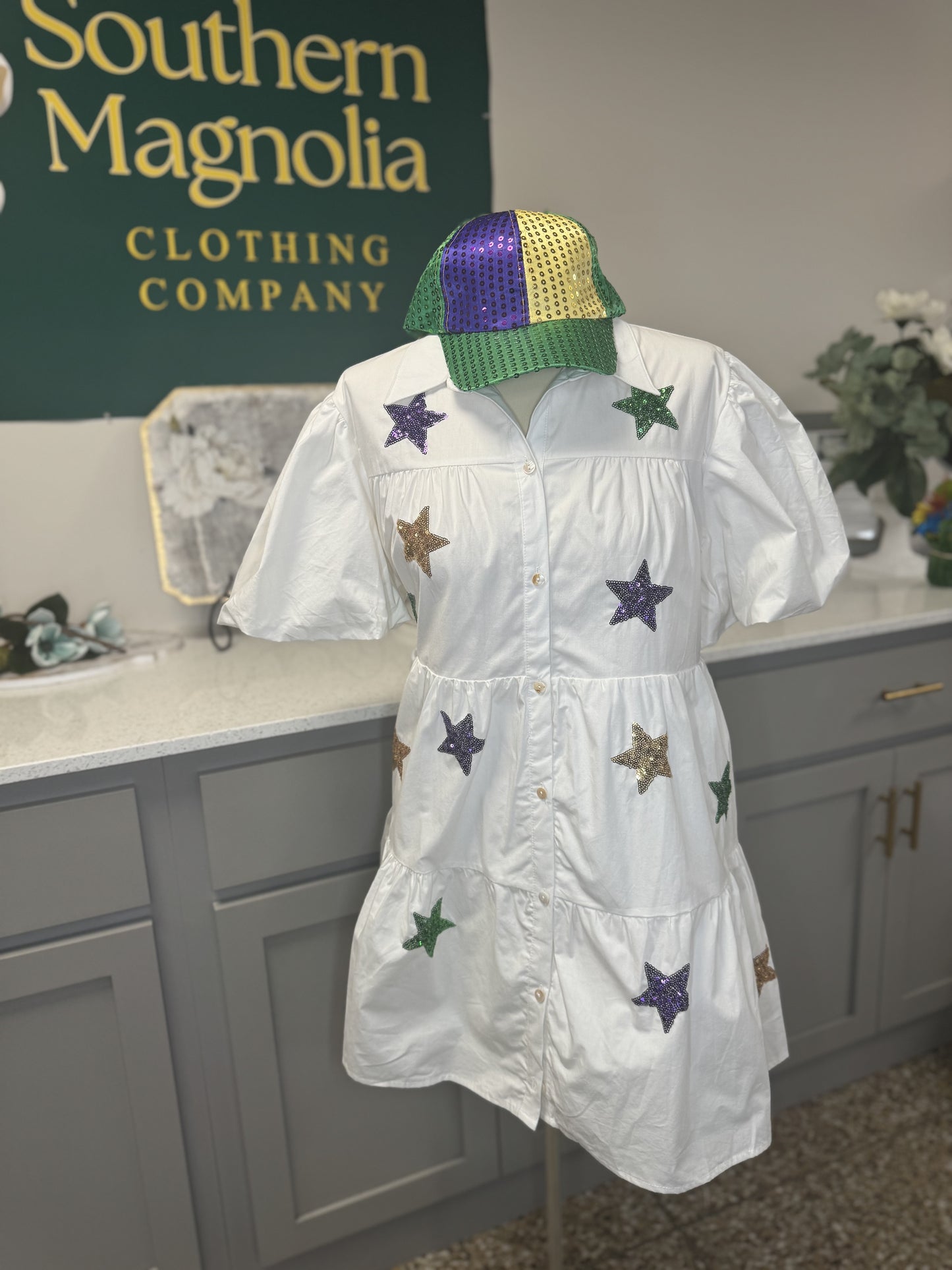 Mardi Gras Glitter Star Dress