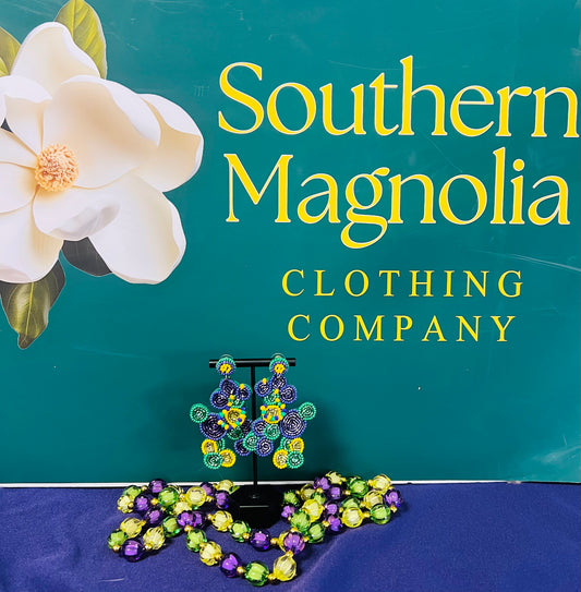 Bead Dog Mardi Gras Earrings