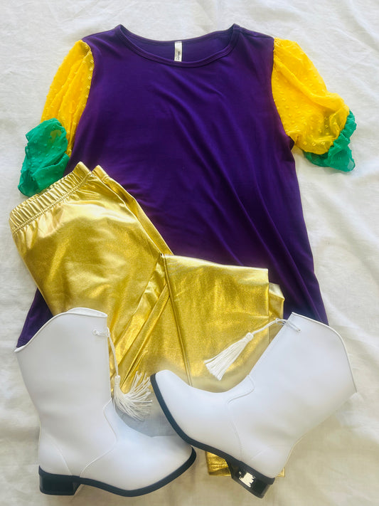 Gold Metallic Leggings