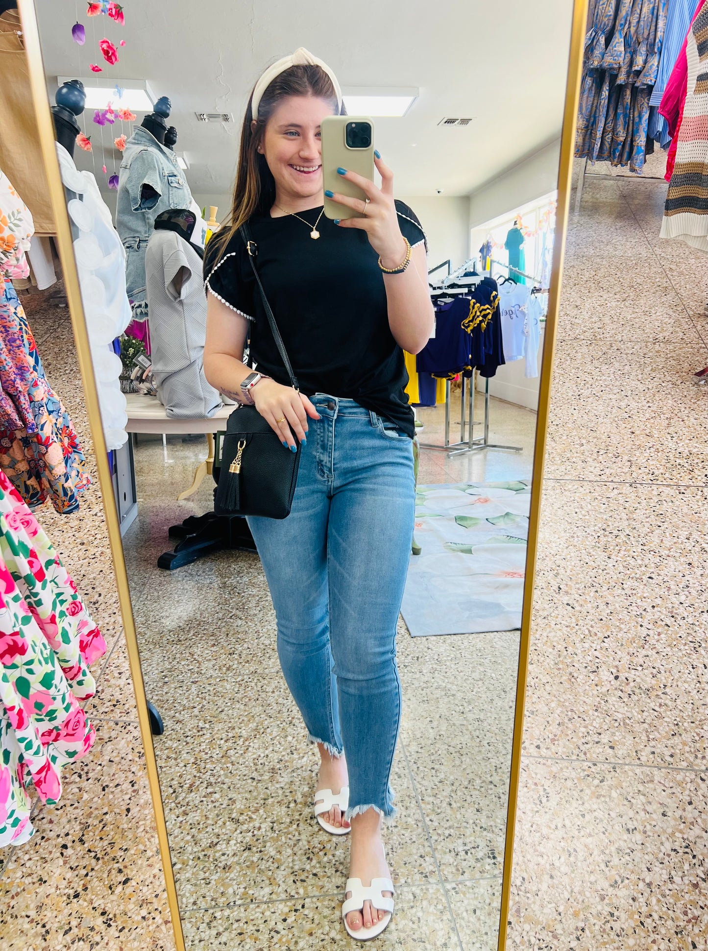 Round Neck Petal Sleeve Loose Casual T-shirt