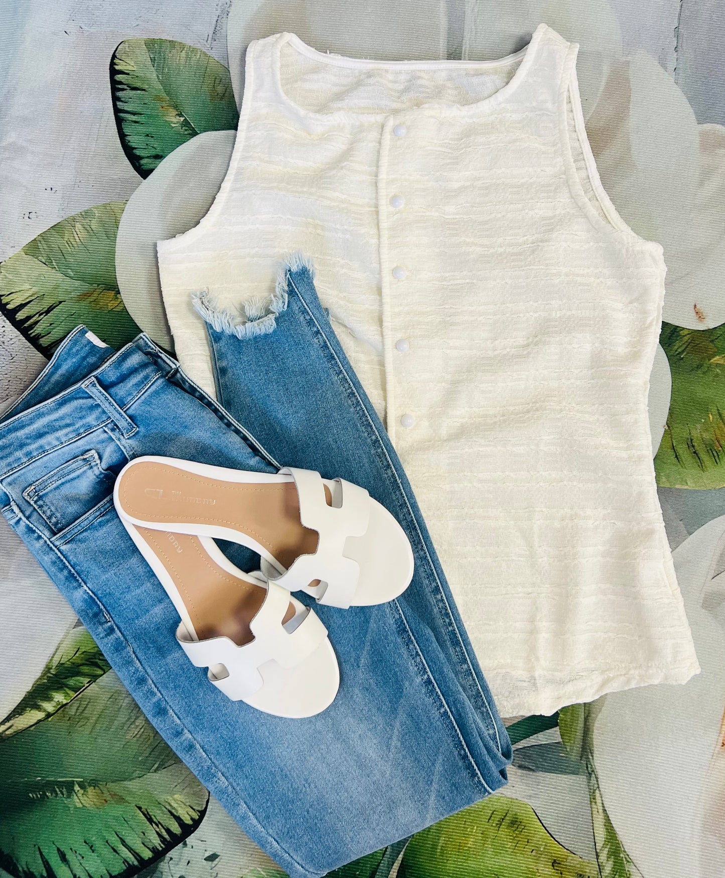 Button Up Sleeveless Top