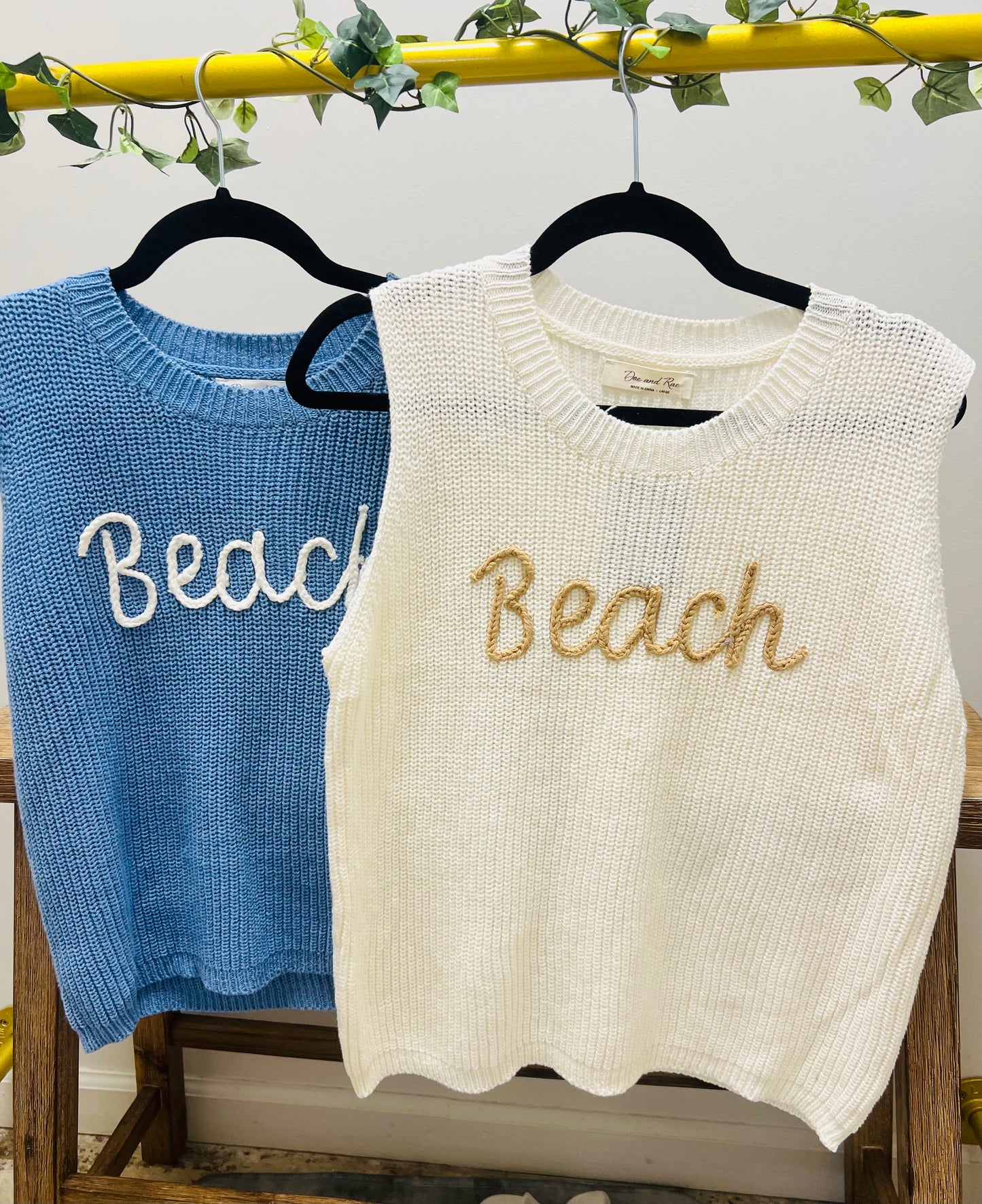 Round Neck BEACH Sweater Tank Top