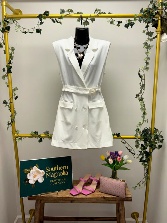 Button Down Dress With Belt