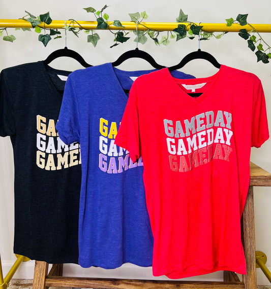 Game Day Wave V-Neck T-shirt