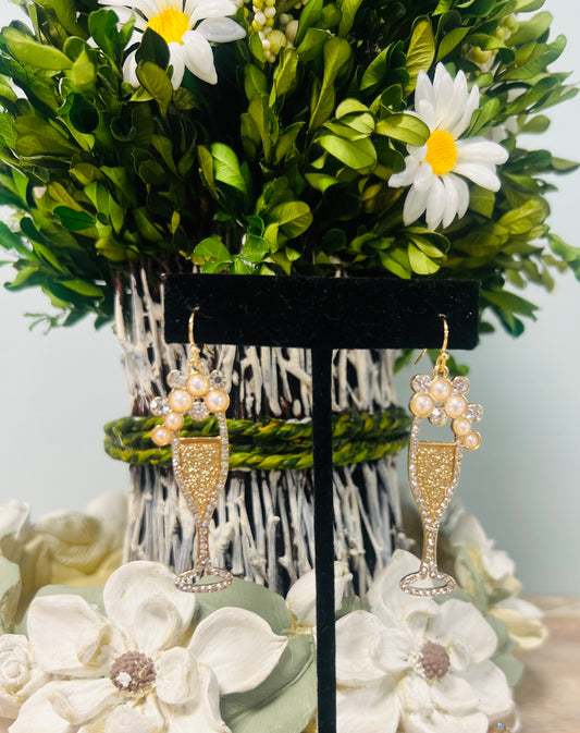 Bubbly Champagne Glass Earring
