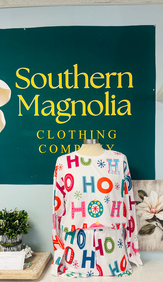 HoHoHo Christmas Graphic 2pcs Lounge Set