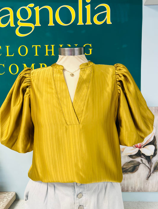 Puff Sleeve Blouse Honey Gold