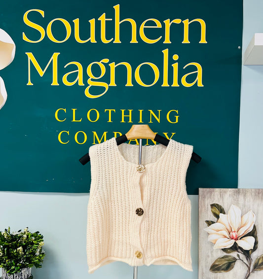 Beige Knit Cropped Sweater