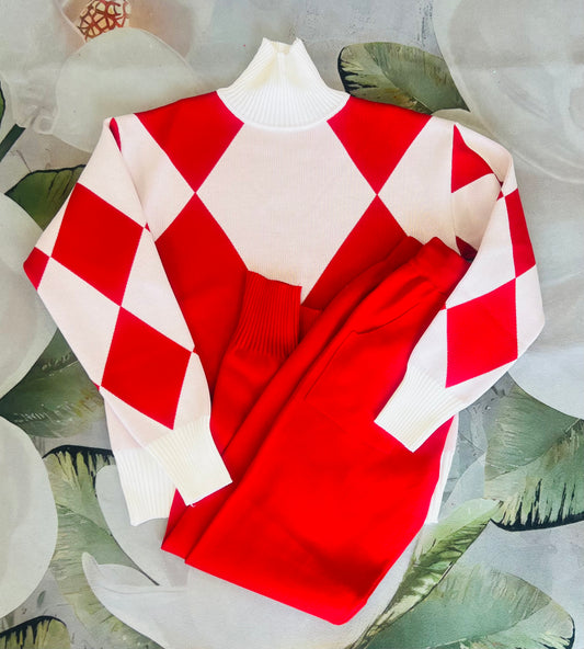 Checkered Sweater with pants