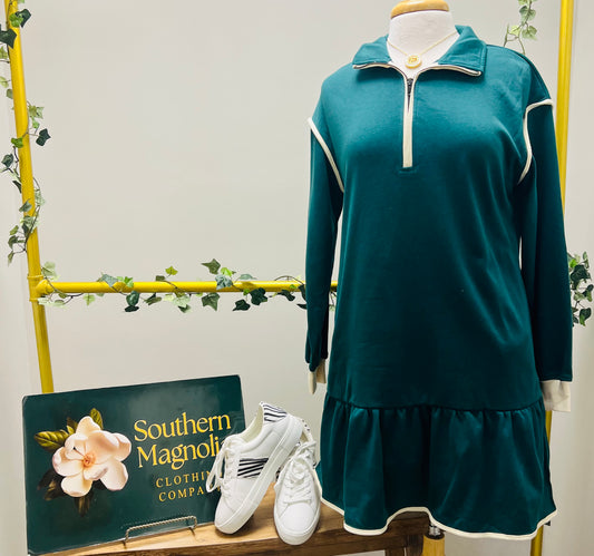 Quarter Zip Long Sleeve Dress