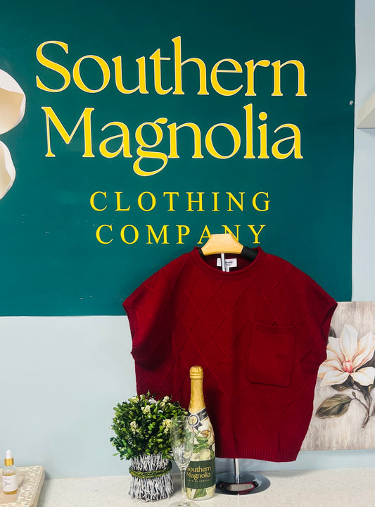 Diamond Knit Cap Sleeve Sweater