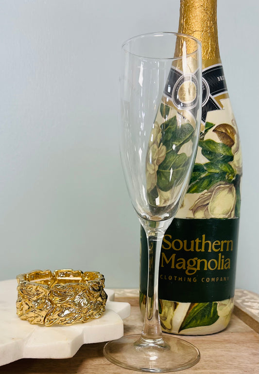 Gold Hammered Textured 1' Stretch Bracelet