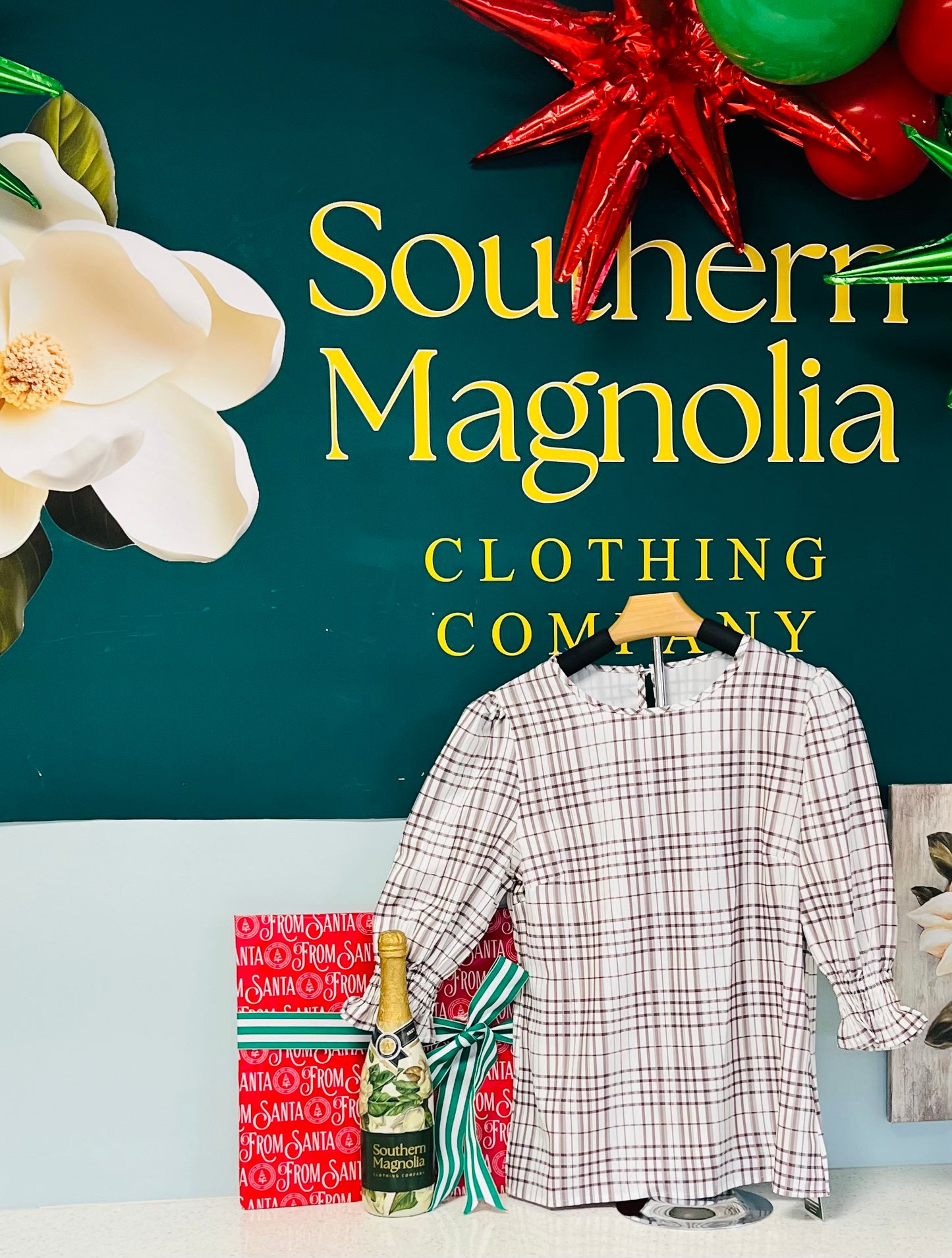 Elegant Ruffled Smocked Print Blouse